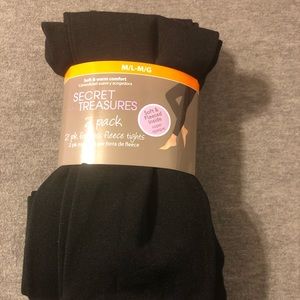 NWT! 2 pack footless fleece tights
